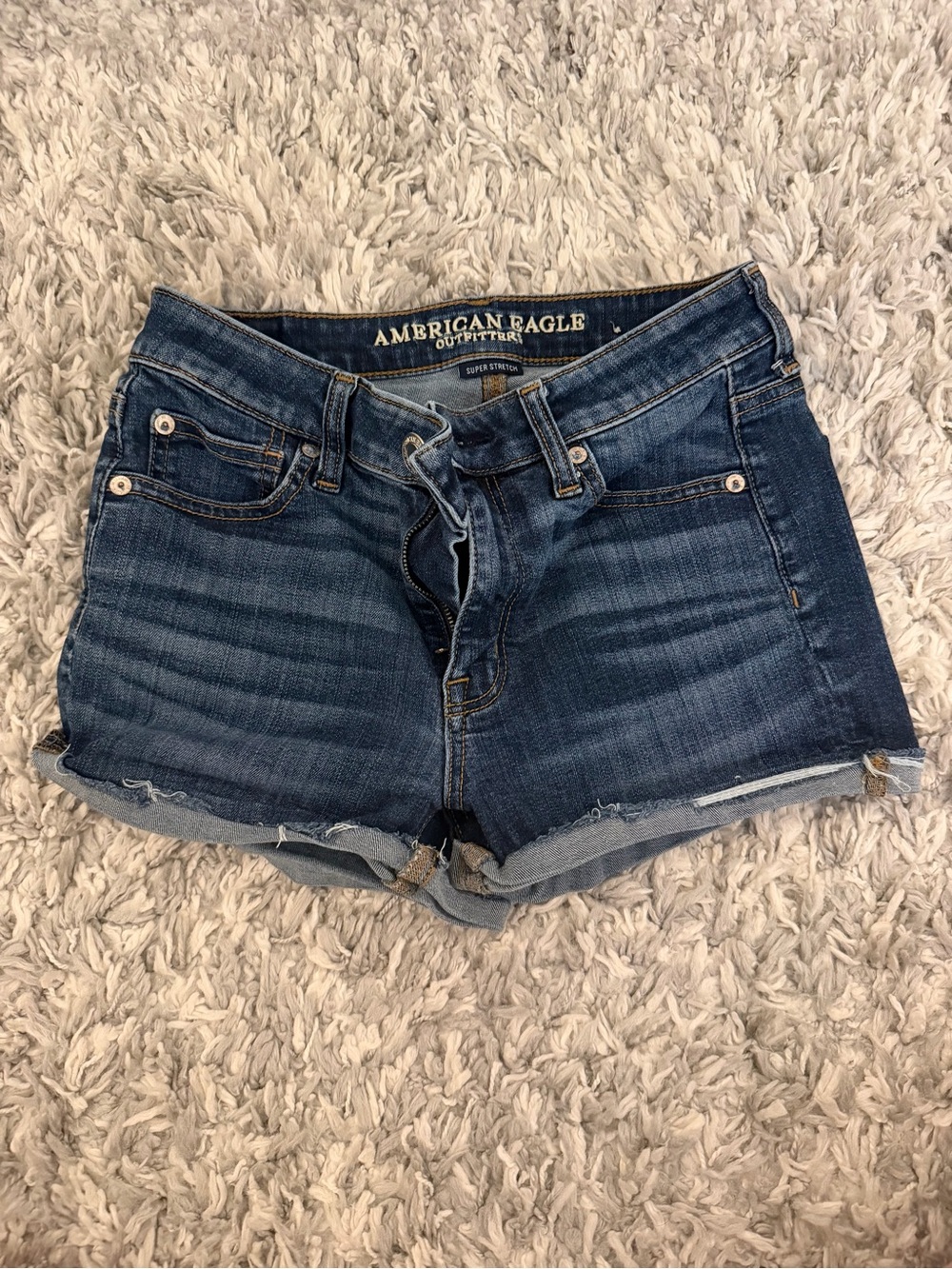 American Eagle Dark Wash Denim Hi-Rise Shorts